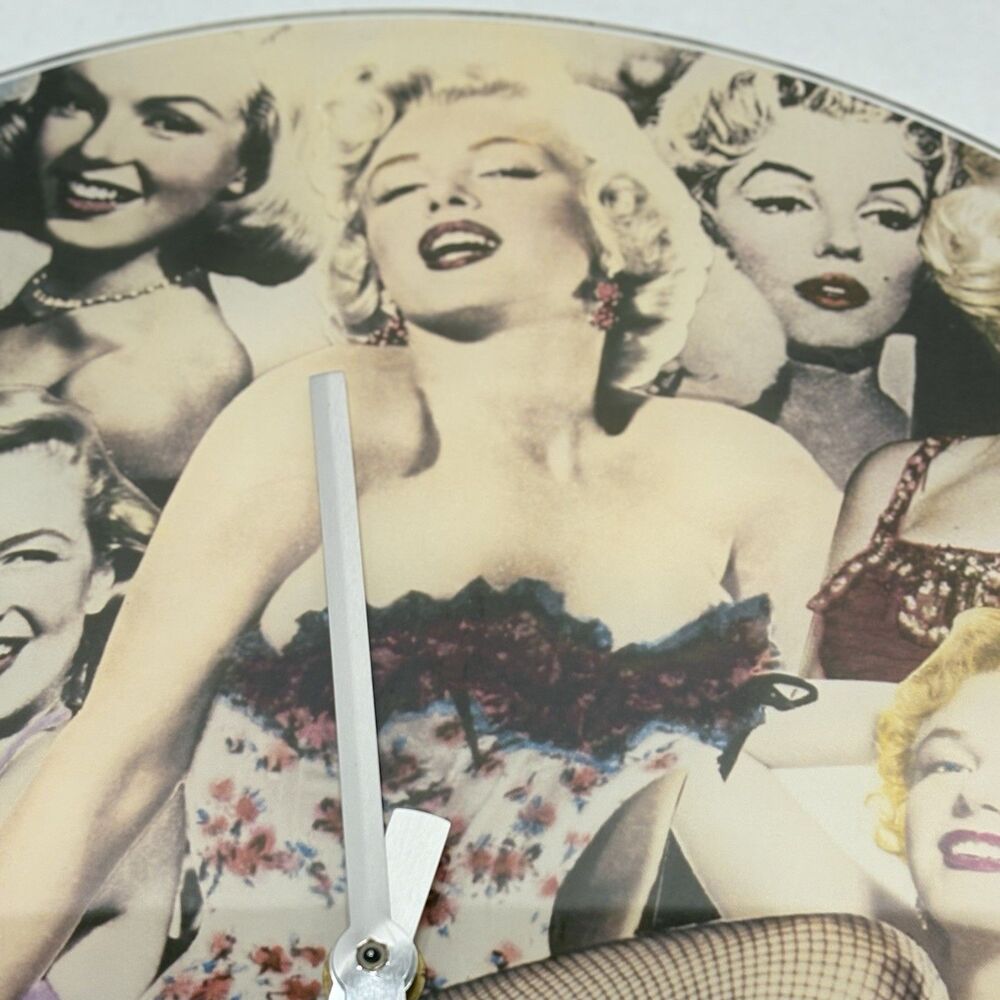 Bernard Of Hollywood Marilyn Monroe Glass Photo Clock 2013 Works - Picture 5 of 13